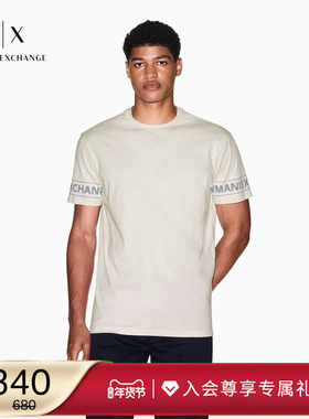 ARMANI EXCHANGE/阿玛尼秋冬新款男士新年纯棉圆领短袖薄T恤内搭