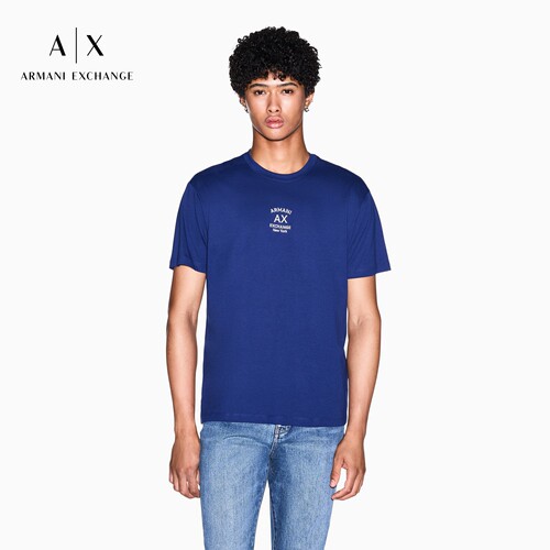 AX/阿玛尼男士圆领短袖刺绣T恤