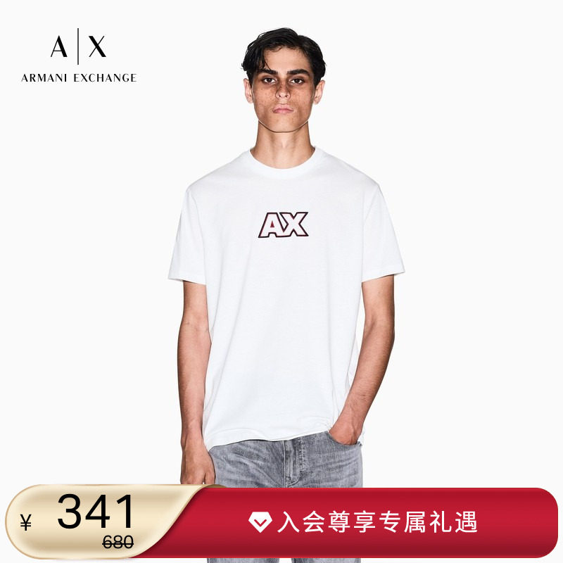 AX/阿玛尼男士纯棉圆领短袖T恤