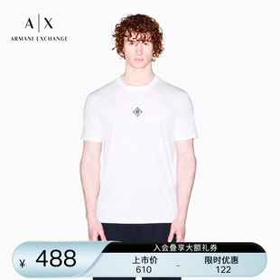 ARMANI EXCHANGE/阿玛尼26春夏新款男士圆领短袖正肩刺绣纯棉T恤