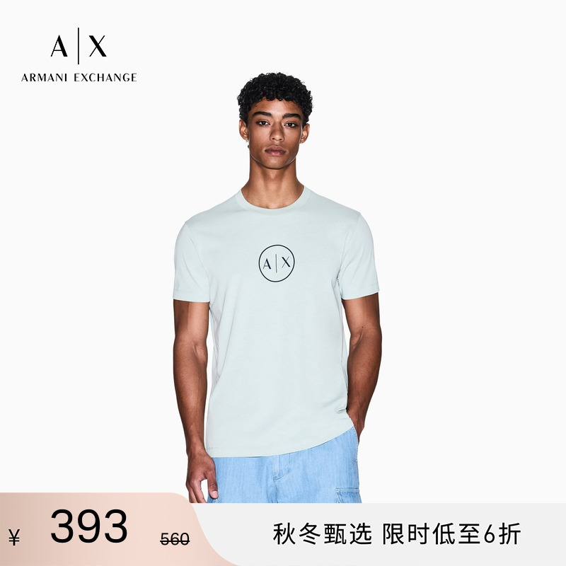 AX/阿玛尼男士纯棉圆领正肩T恤