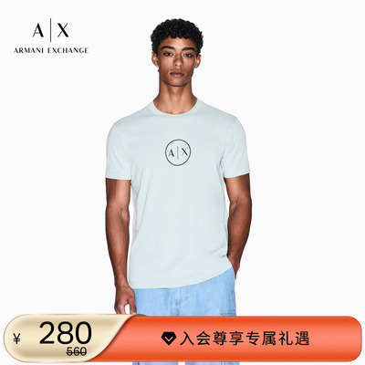 AX/阿玛尼男士纯棉圆领正肩T恤