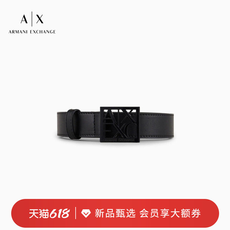 ARMANI EXCHANGE/阿玛尼春夏新款女士镂空字母可调节时尚板扣腰带