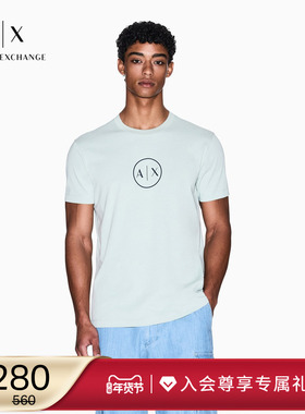 ARMANI EXCHANGE/阿玛尼秋冬新款男纯棉圆领短袖印花T恤上衣内搭