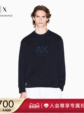 ARMANI EXCHANGE/阿玛尼冬季新款男新年套头宽松重磅运动圆领卫衣