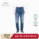 ARMANI 男纯棉直筒复古水洗休闲牛仔长裤 EXCHANGE 阿玛尼秋冬新款