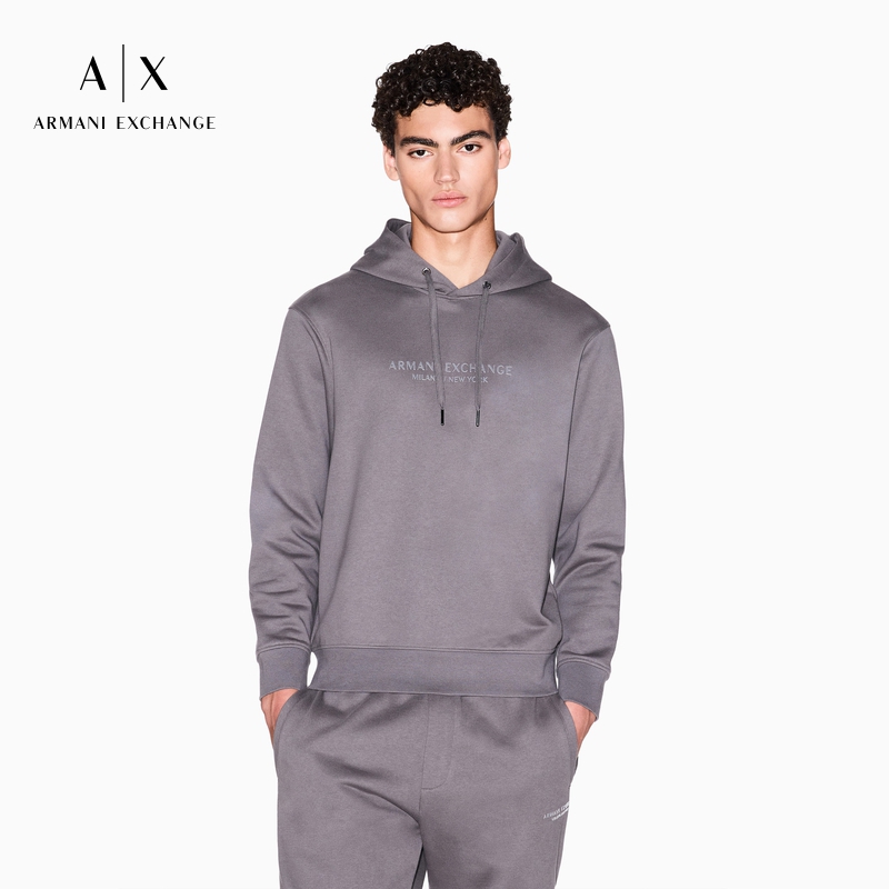 AX/阿玛尼男士纯棉重磅毛圈卫衣