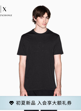 ARMANI EXCHANGE/阿玛尼26春夏新款男士圆领短袖正肩刺绣纯棉T恤