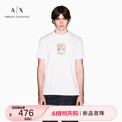 AX/阿玛尼男士圆领短袖正肩T恤