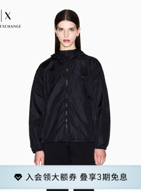 ARMANI EXCHANGE/阿玛尼春夏女士连帽拉链抽绳下摆夹克外套官方