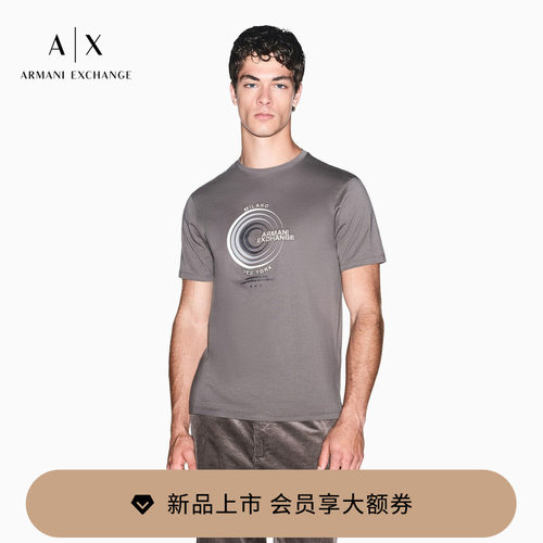 AX/阿玛尼男士短袖印花刺绣T恤