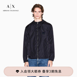 连帽短款 阿玛尼男士 户外休闲运动飞行员夹克外套 EXCHANGE ARMANI