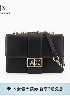 【礼物】ARMANI EXCHANGE/阿玛尼女通勤小号翻盖单肩斜挎邮差包