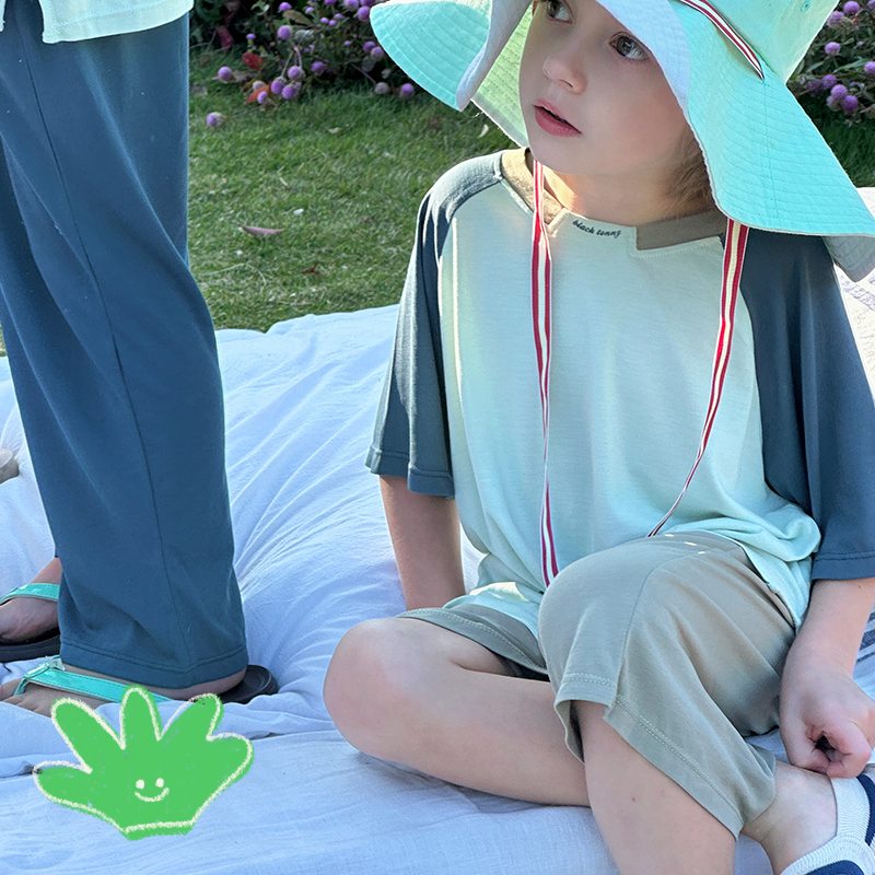 小黑托昵莫代尔睡衣家居服套装夏