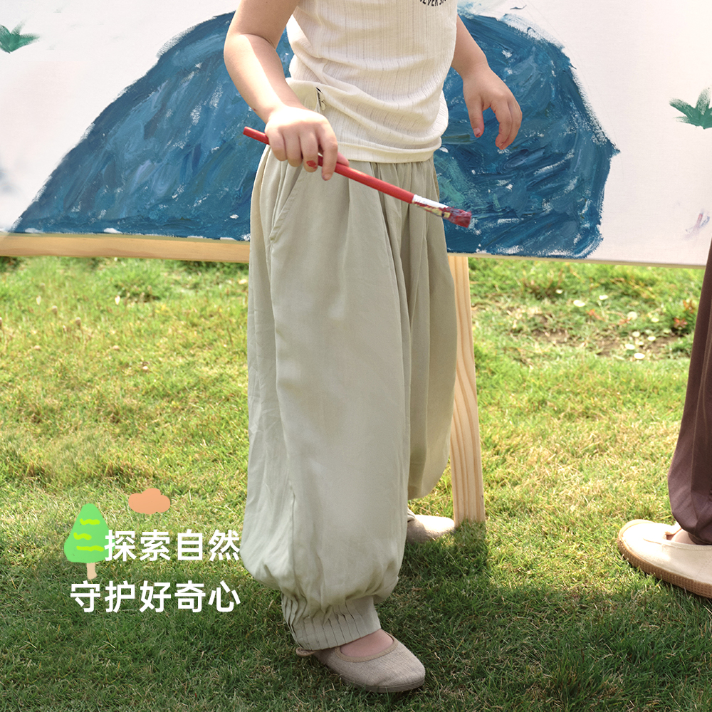 小黑托昵女童速干裤宽松束脚裤