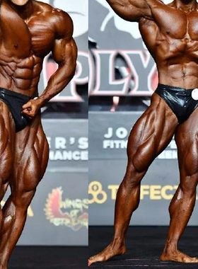 新款IFBB奥赛古典健体健美比赛裤赛健体裤弹力有光泽三角裤亮面