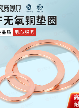 CF无氧铜垫片真空法兰阀门密封片密封圈铜垫圈16/25/35/40/50/63