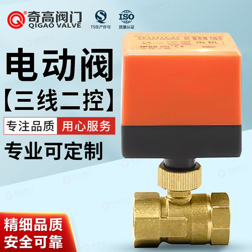黄铜电动球阀奇高阀门二通阀