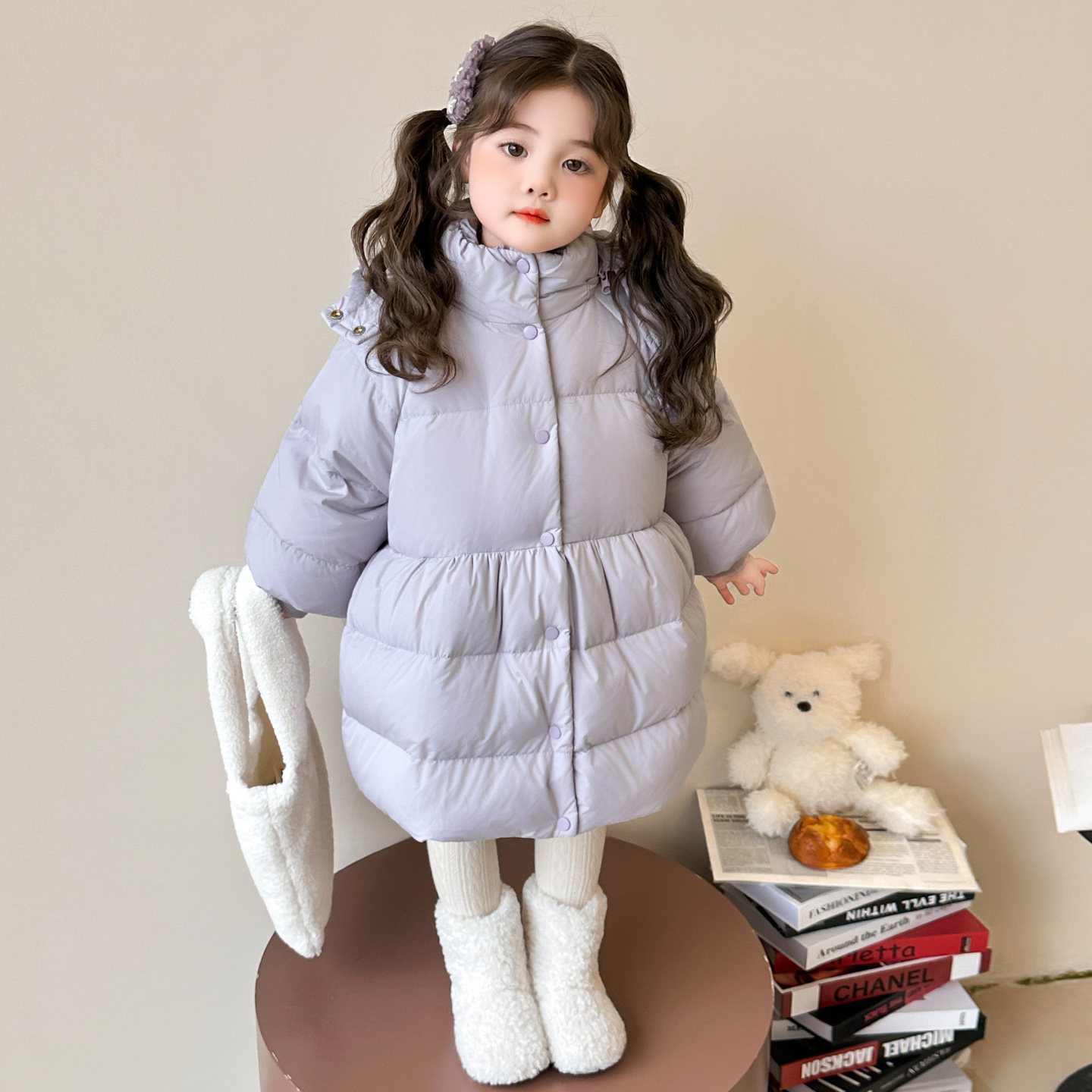 女童羽绒服冬季白鸭绒外套2025新款韩版宝宝保暖加厚羽绒棉服冬装