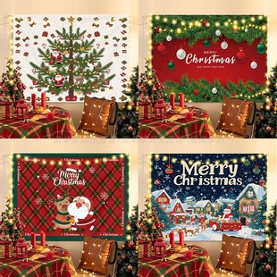 ins风圣诞挂布出租屋节日装 饰挂墙布氛围感拍照墙面背景布海报布