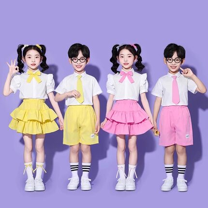 六一儿童演出服啦啦队多巴胺班服小学生合唱服幼儿园毕业表演服装
