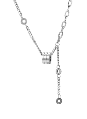 简约小蛮腰项链男女款流苏吊坠轻奢法式钛钢锁骨链毛衣链生日礼物