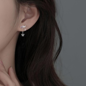 hulucheng韩国蝴蝶流苏耳钉女纯银小众设计感高级气质独特耳环202