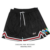 篮球训练男女美式 健身短裤 运动球裤 夏季 宽松透气网面百搭五分裤 潮