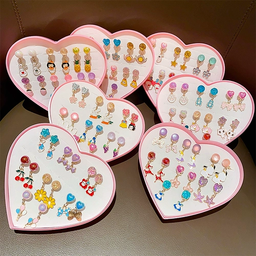 Детские мультяшные милые клипсы, без проколов ушей