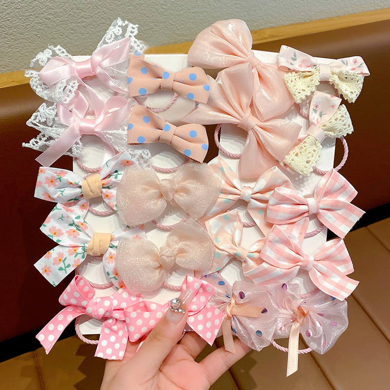 儿童可爱蝴蝶结发圈小女孩不伤发头绳高弹力发绳扎头发橡皮筋头饰