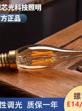 led爱迪生灯丝灯泡迷你拉尾蜡烛灯低亮度E14螺口节能水晶吊灯光源