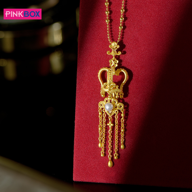 PINKBOX珠宝鸢尾流苏黄金吊坠