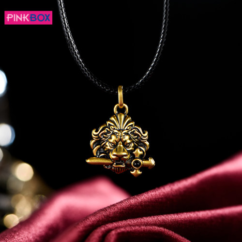 PINKBOX/娉饰珠宝吊坠黑金圣剑狮子潮流风尚电黑黄金5D硬金轻奢