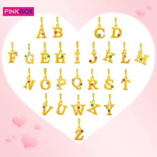 PINKBOX珠宝字母黄金吊坠女
