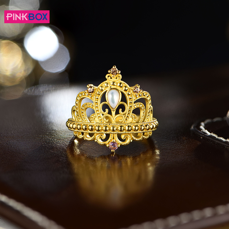 PINKBOX/娉饰珠宝黄金戒指镶嵌足金白贝戒指格洛斯特冠冕戒指