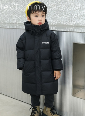 英国RileyTommy儿童羽绒服冬季新款男女童加厚中长款宝宝连帽外套
