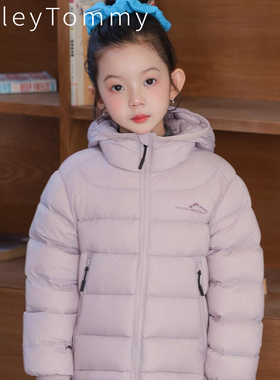 英国RileyTommy儿童轻薄羽绒服2025新款白鸭绒连帽冬季保暖外套