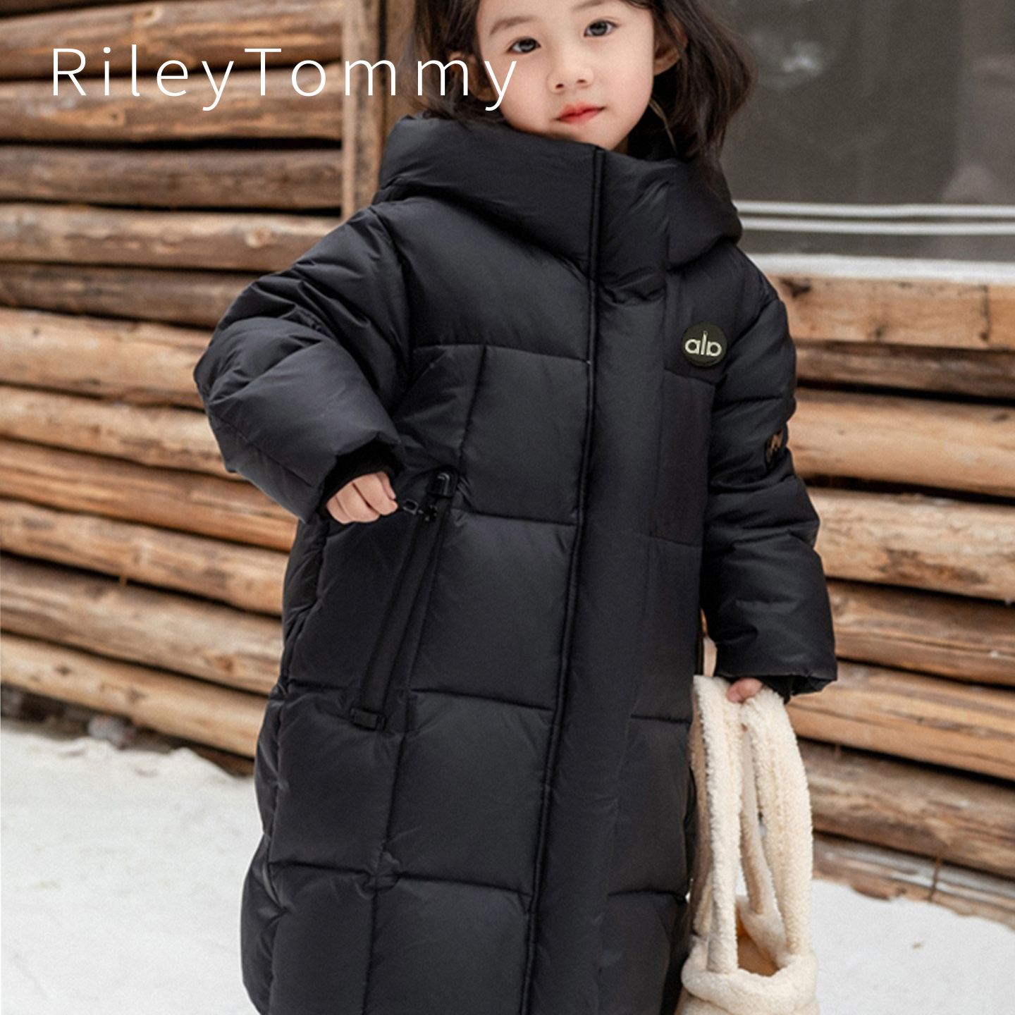 英国Riley Tommy儿童羽绒服三防中长款过膝洋气女童加厚保暖外套