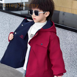 英国Riley 双面穿男童棉服加绒外套 Tommy儿童派克服秋冬2026新款