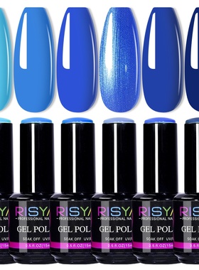 美甲色胶2024新款蓝色系15ml Color Gel polish 光疗胶跨境美甲胶