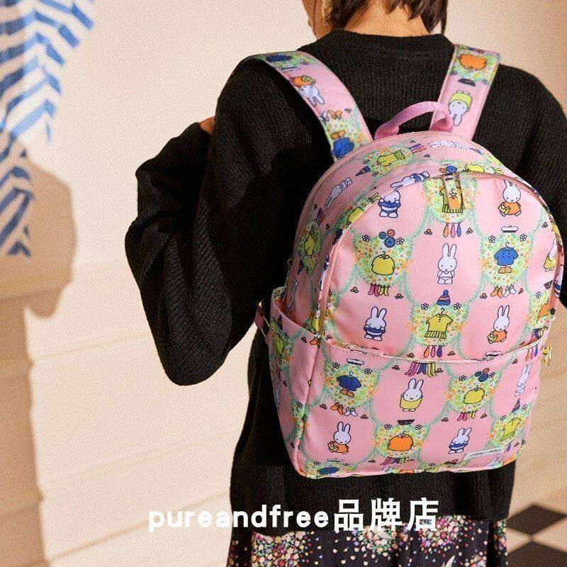 英国cath kidston米菲合作款缎面双肩包女士旅游轻便高颜值书背包