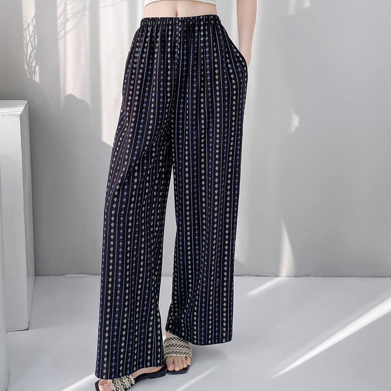 棉绸睡裤女士夏季新款九分裤高腰阔腿裤网红爆款外穿大码沙滩裤