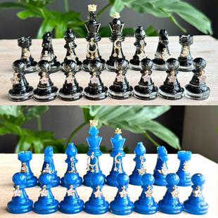 国际象棋水晶棋子纯手工diy定制生日毕业送人礼物伴手礼滴胶成品