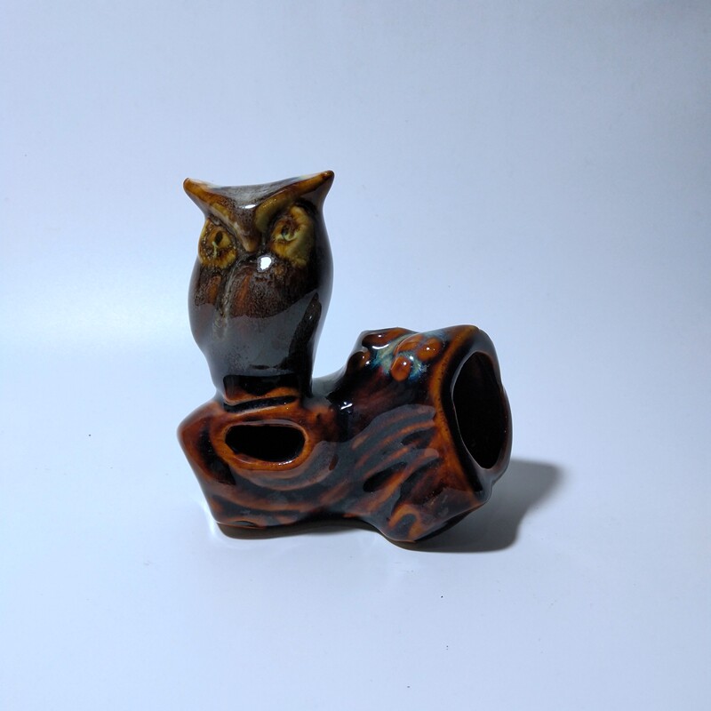 福鸟宜兴五朵金花七八十年代早期老美陶厂出品文革美陶窑变猫头鹰