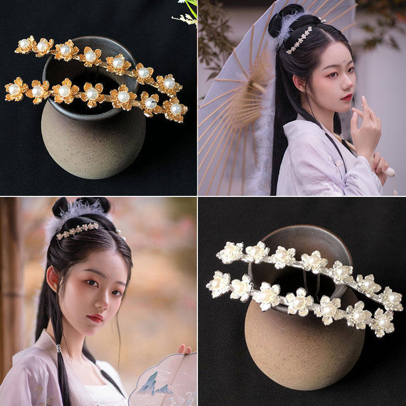 古风发簪复古diy唐风明制汉服珍珠头饰品学生少女步摇排簪排钗