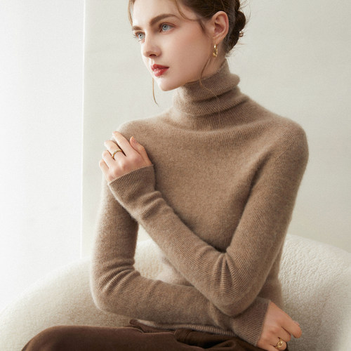 100%纯山羊绒修身显瘦毛衣打底衫