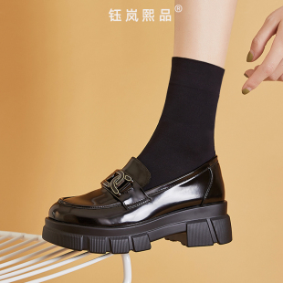 中筒袜ins潮纯棉女jk小腿袜秋冬长袜乐福鞋 黑色袜子女夏薄款 袜子