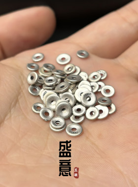 超薄S925古法纯银小隔片星月凤眼百香籽金刚老型藏式文玩手串配饰