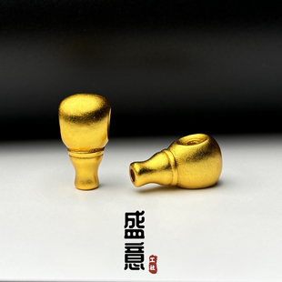 古法24K工艺黄金色925西施壶三通金刚菩提手串手持108颗配饰