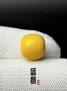 雪巴琉璃珠老型桶珠柠檬金黄色腰珠顶珠单珠星月菩提绿松石配珠